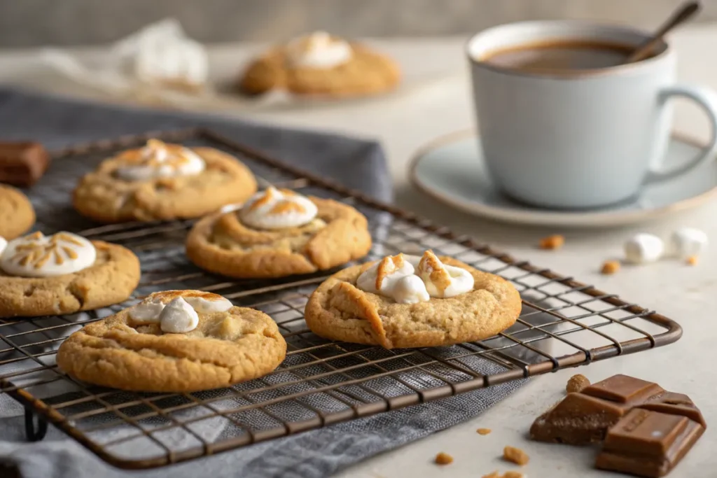 Peanut butter and marshmallow cookies