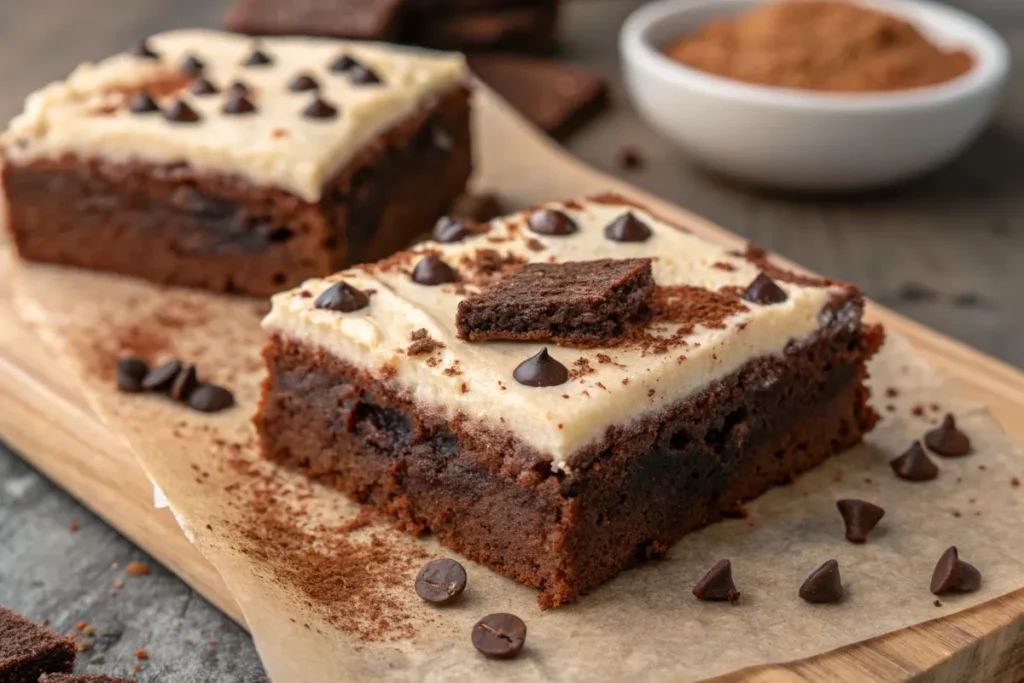 Brownies with cream cheese frosting