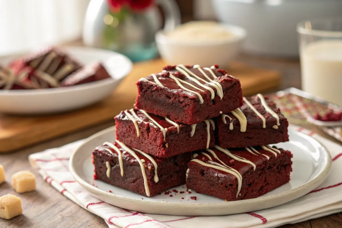 Red velvet brownies from cake mix