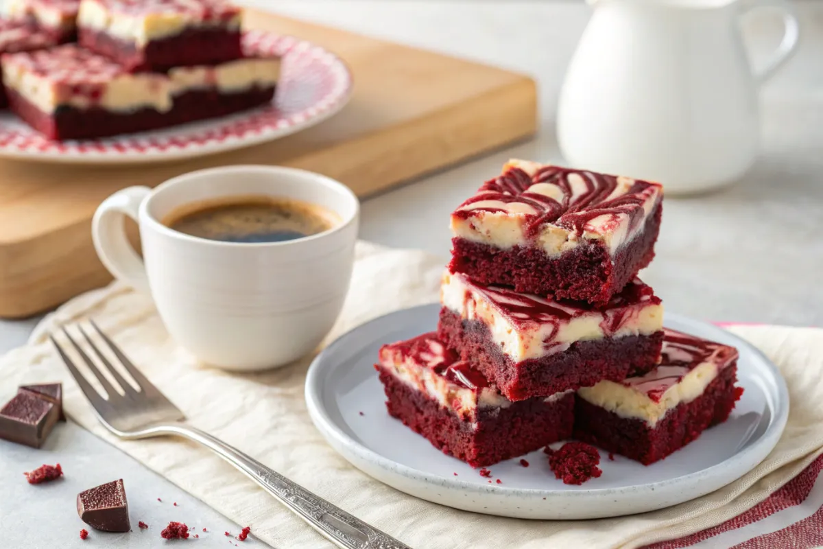 Red velvet and cheesecake brownies