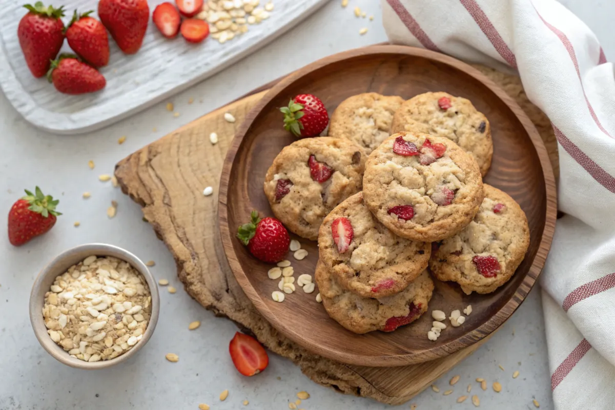 Oat strawberry cookies