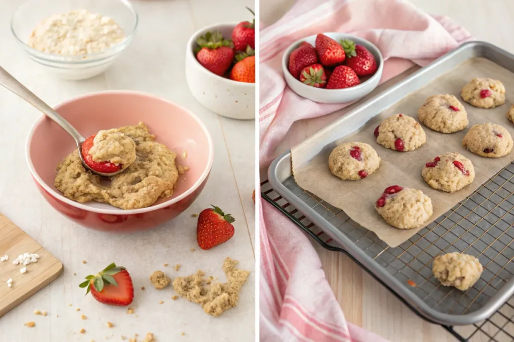 Oat strawberry cookies