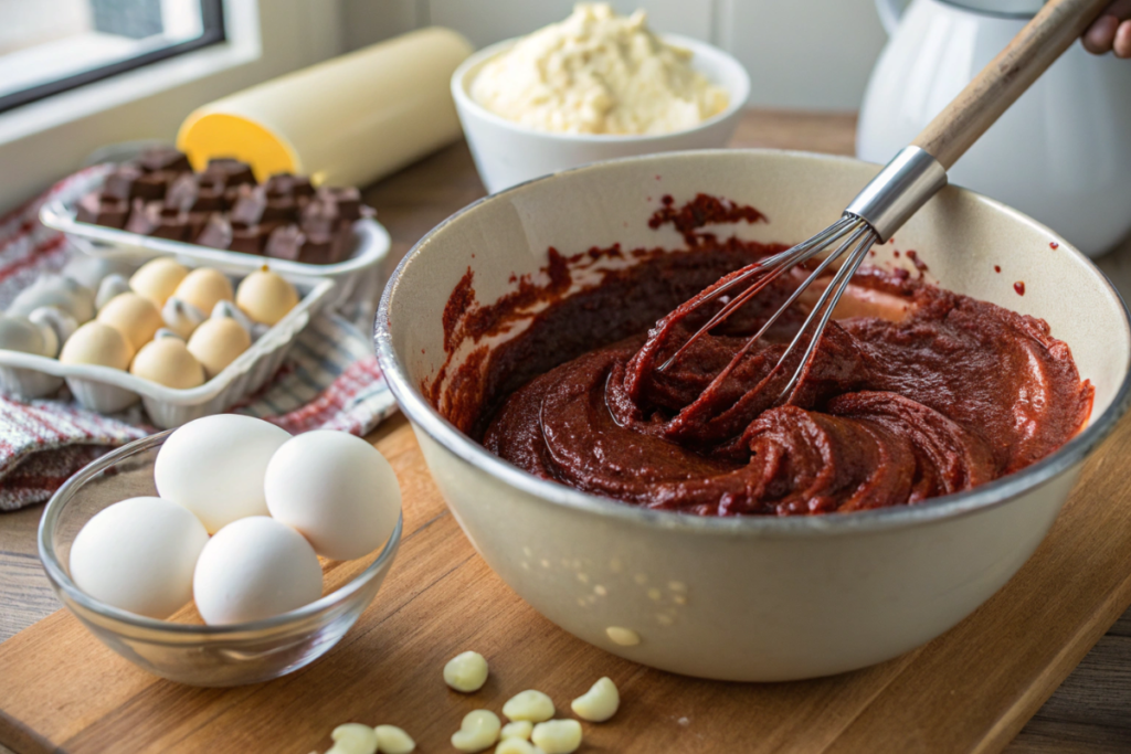 Red Velvet Brownies with Cake Mix