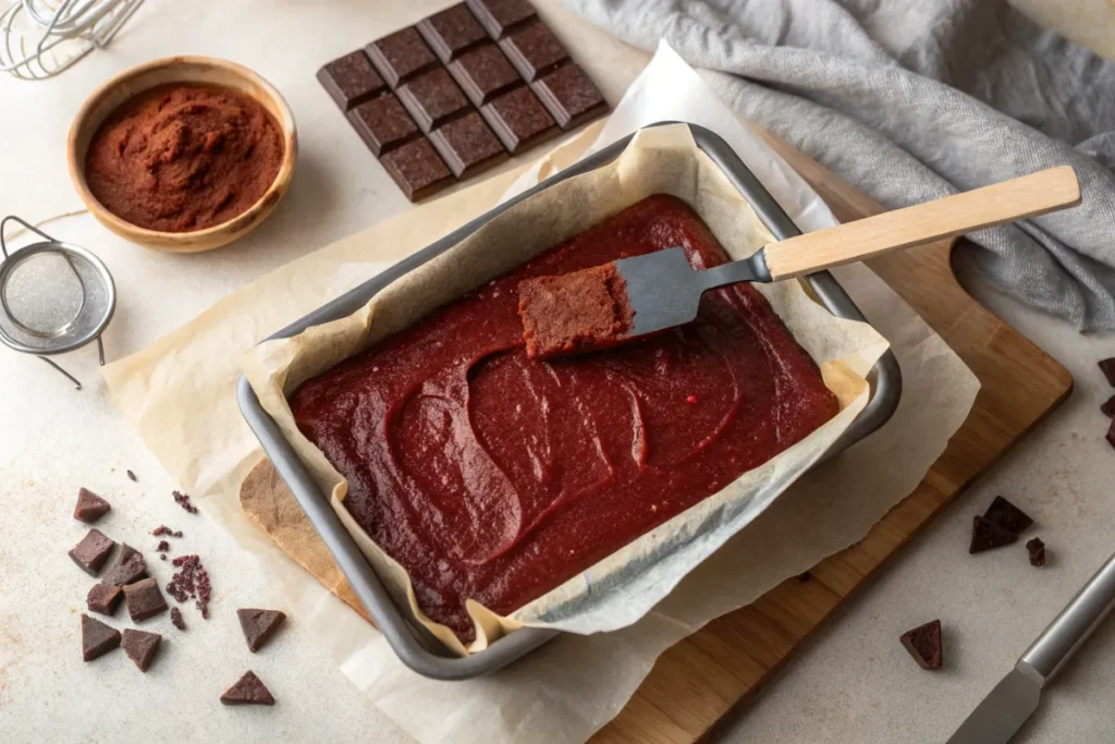 Red velvet brownies from cake mix