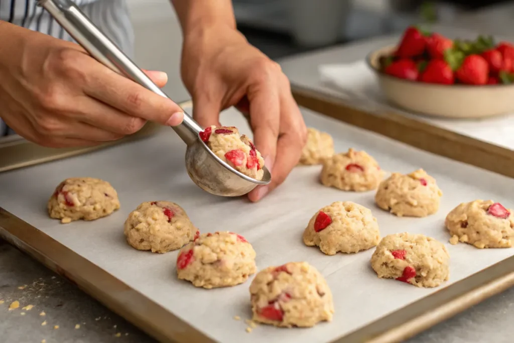 strawberry iced oatmeal cookies