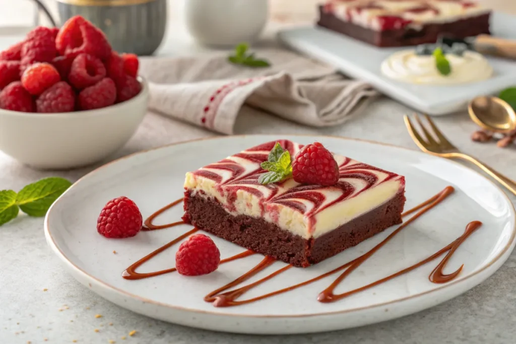 Red velvet and cheesecake brownies