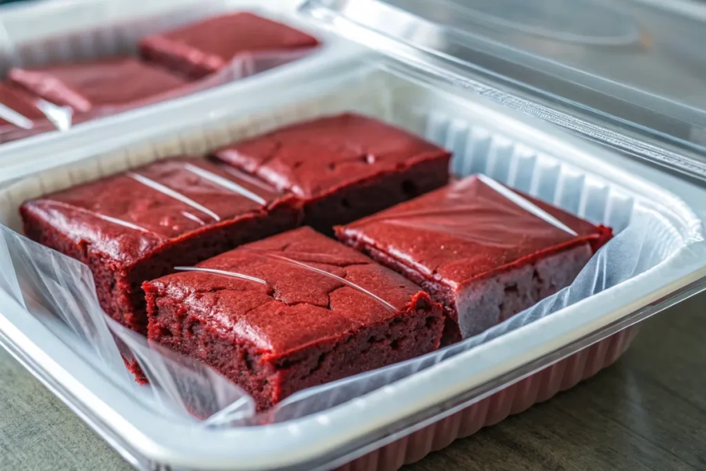 Red velvet brownies from cake mix